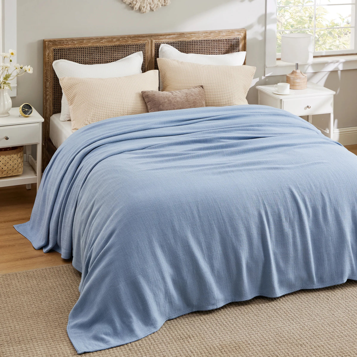 100% Cotton Herringbone Woven Blanket