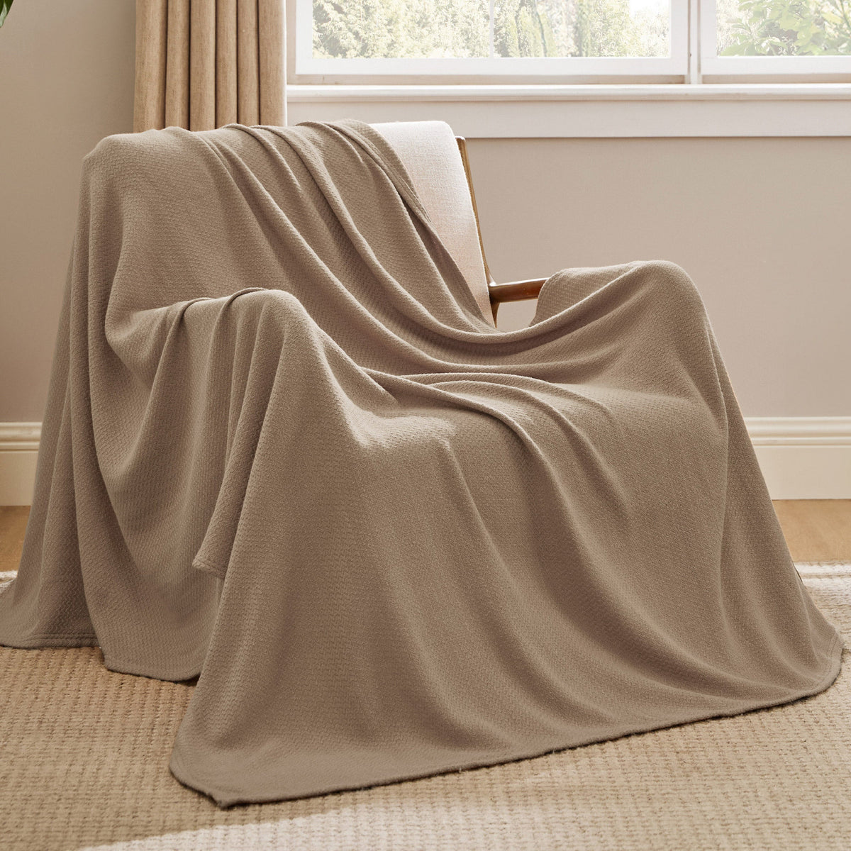 100% Cotton Herringbone Woven Blanket