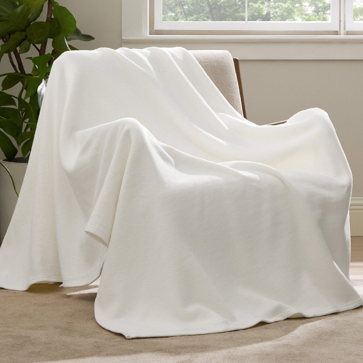 100% Cotton Herringbone Woven Blanket