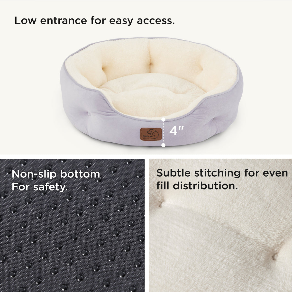 Solid Round Pet Bed