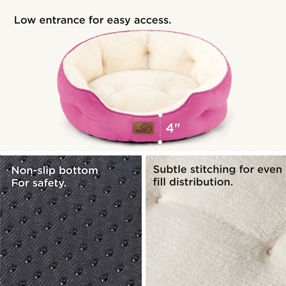 Solid Round Pet Bed