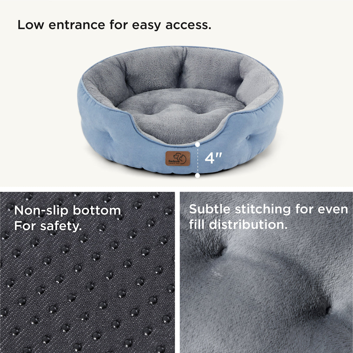 Solid Round Pet Bed