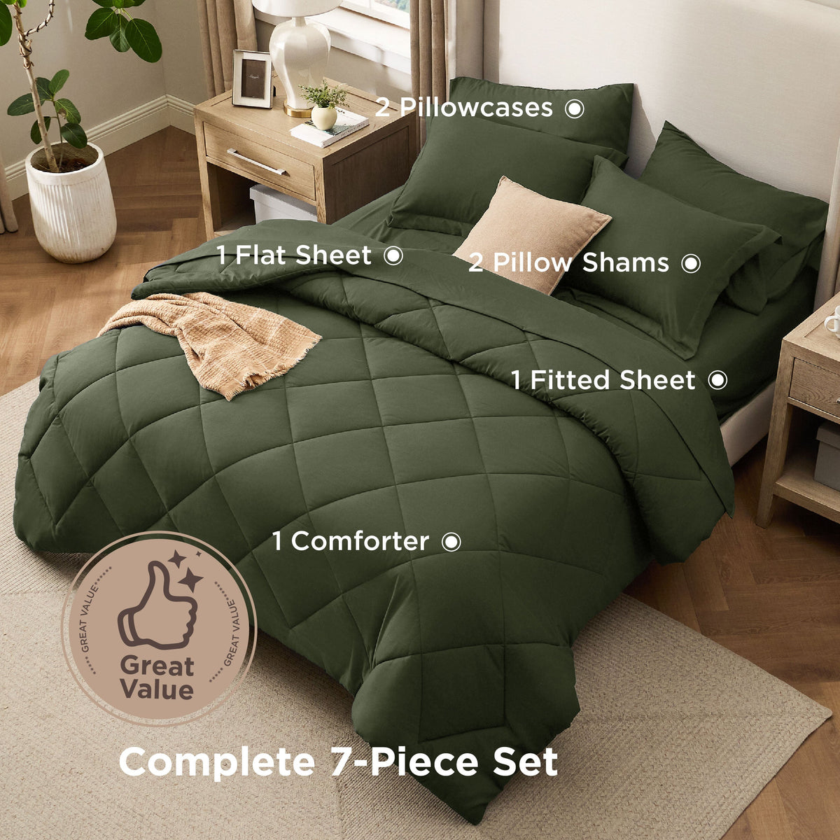 Diamond Quilted Bed-in-a-bag