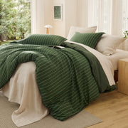 Striped Washed Cotton Duvet Cover Set