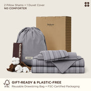 Striped Washed Cotton Duvet Cover Set
