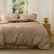 Striped Washed Cotton Duvet Cover Set