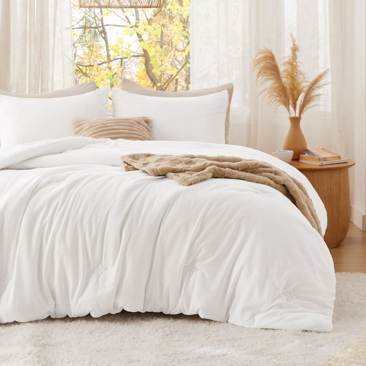 Textured Quilted Comforter Set
