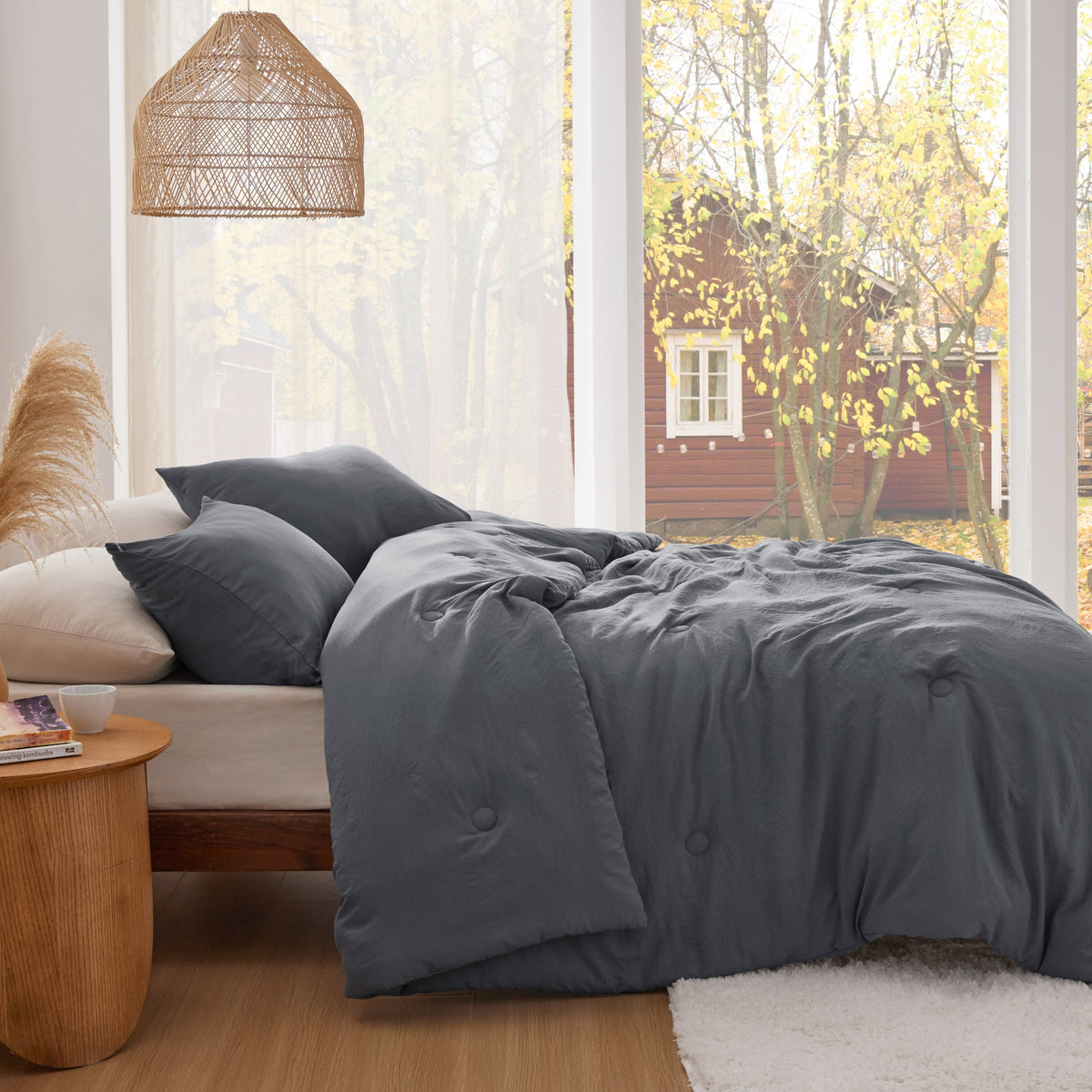 Textured Quilted Comforter Set