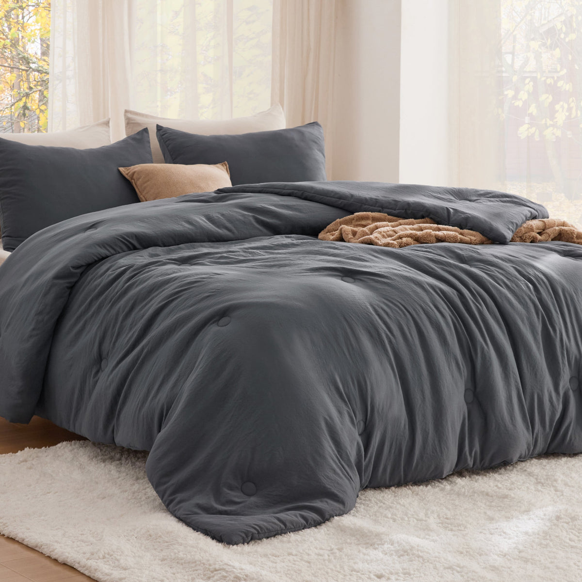 Textured Quilted Comforter Set