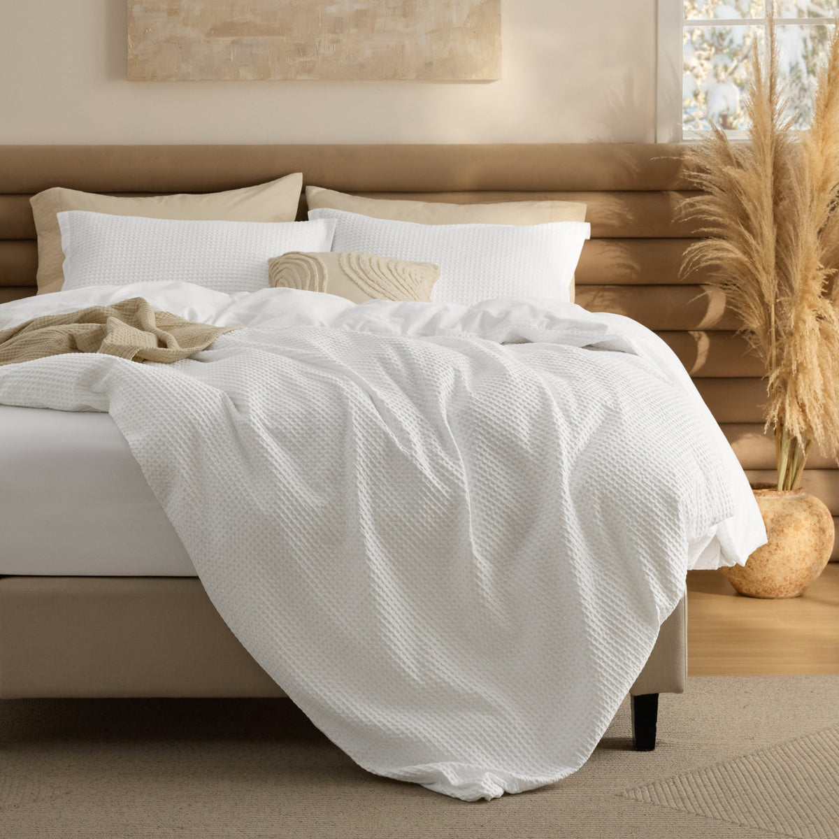 Cotton Waffle Duvet Cover Set