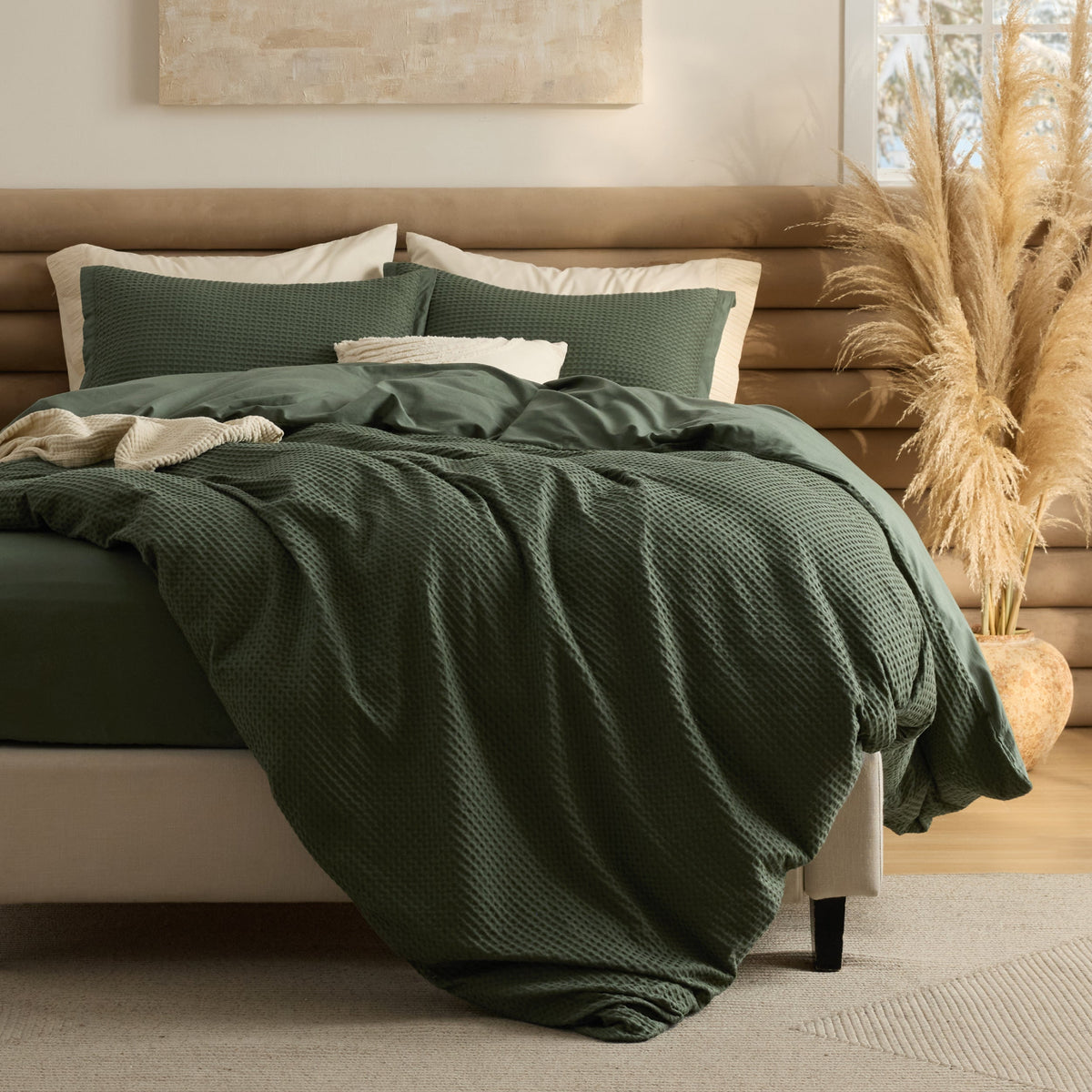Cotton Waffle Duvet Cover Set