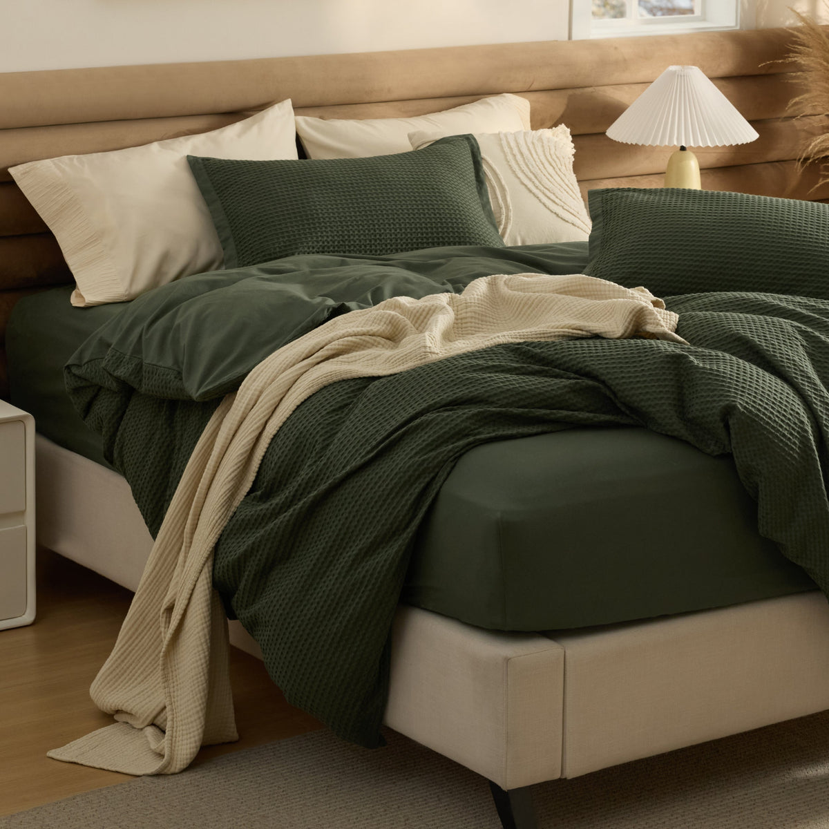 Cotton Waffle Duvet Cover Set