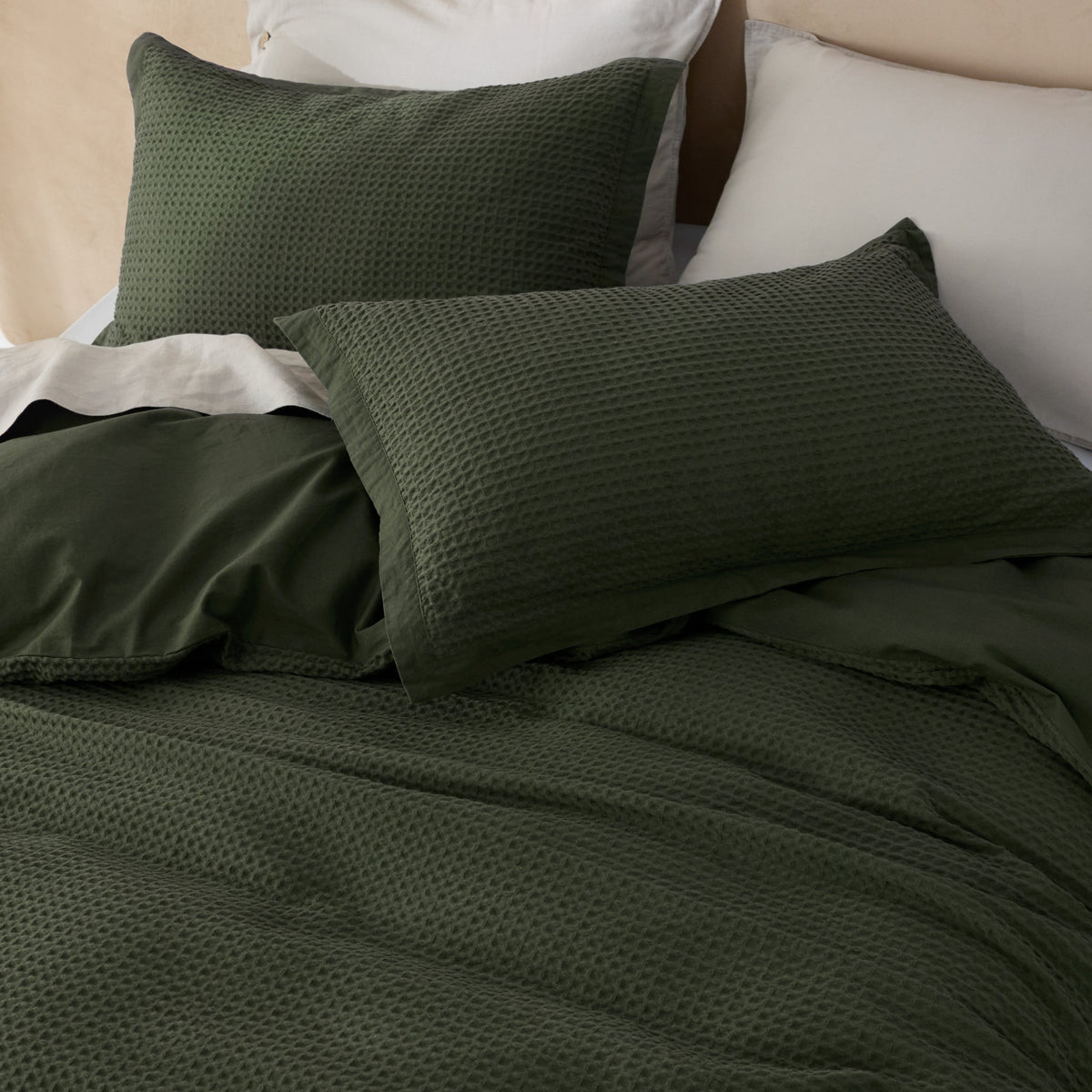 Cotton Waffle Duvet Cover Set