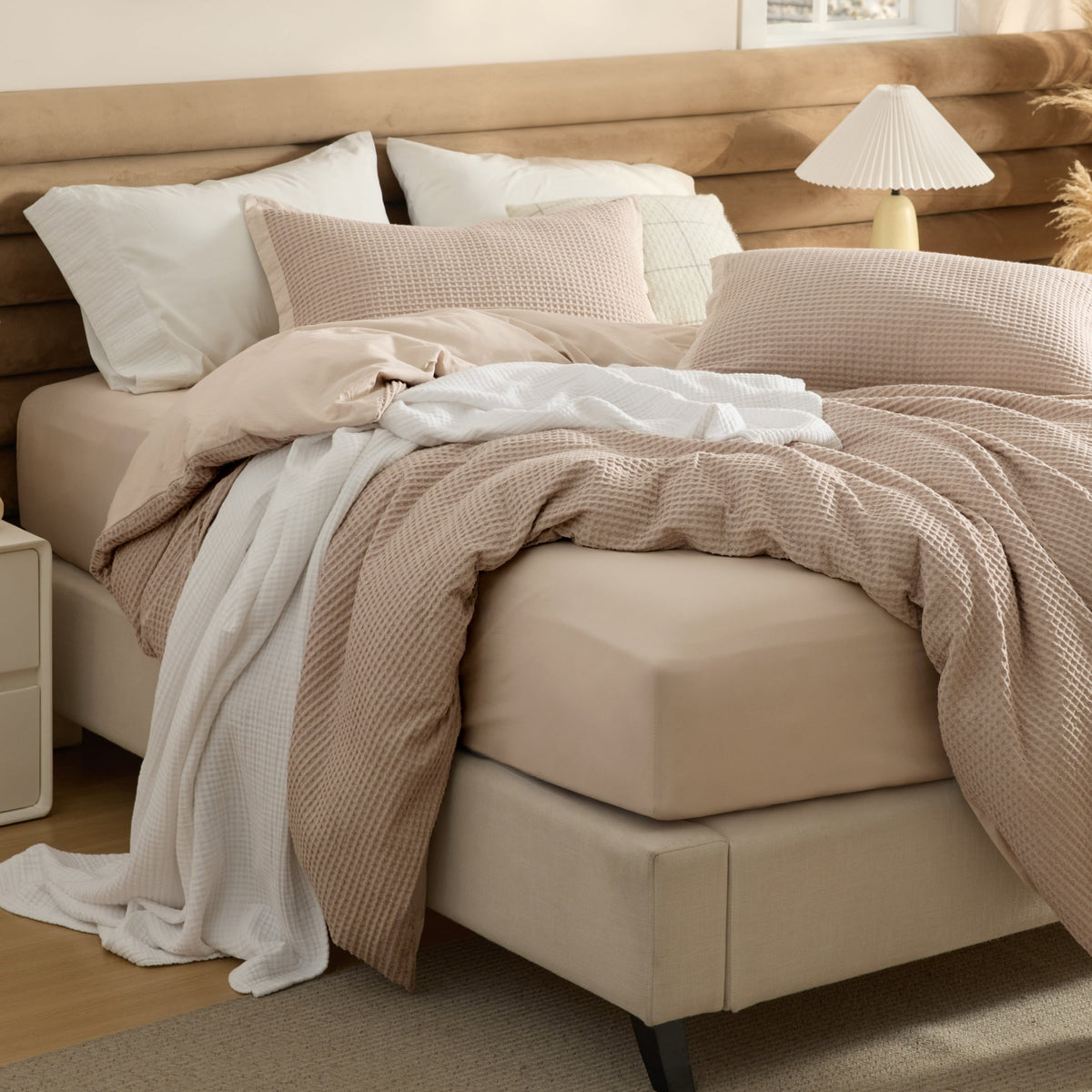 Cotton Waffle Duvet Cover Set