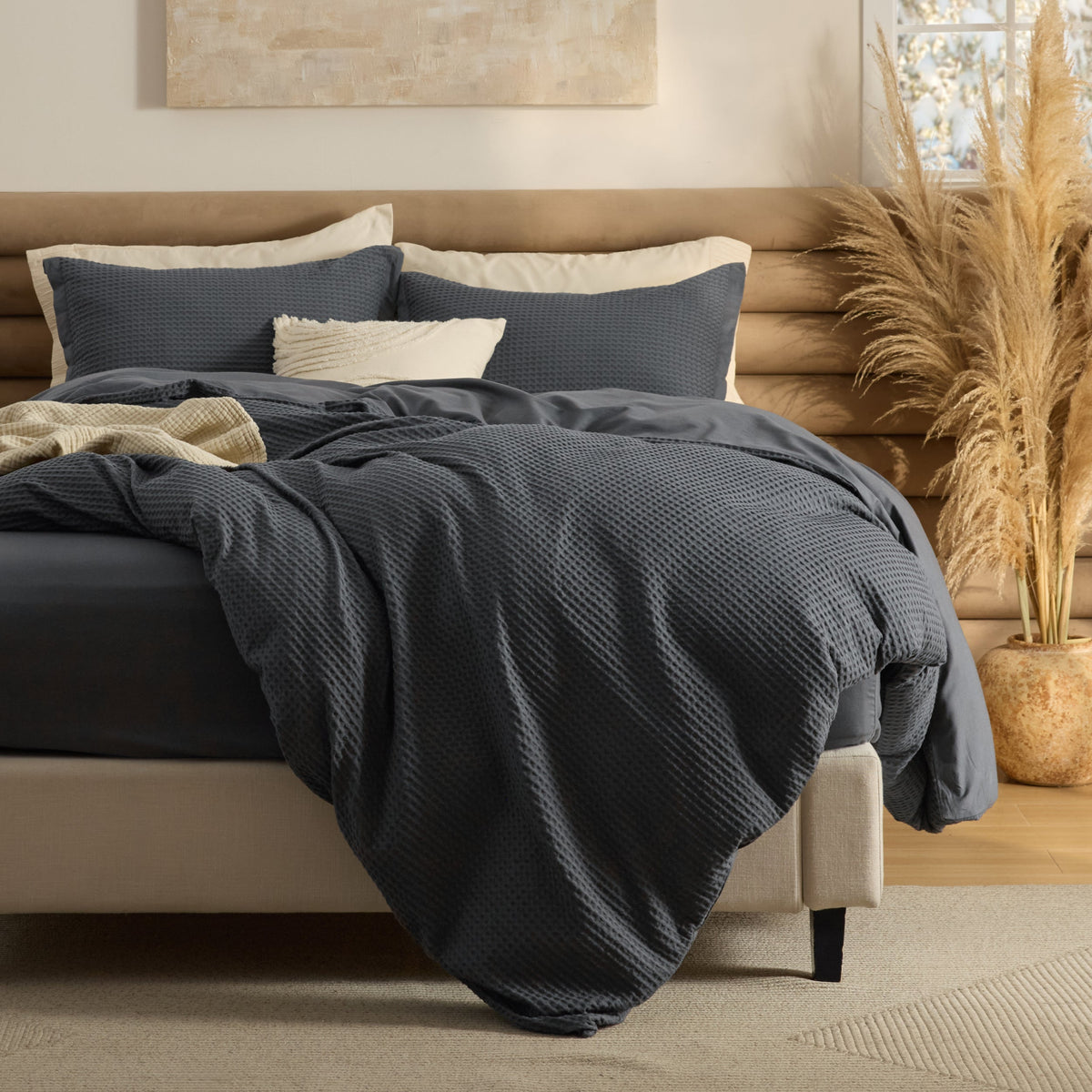 Cotton Waffle Duvet Cover Set
