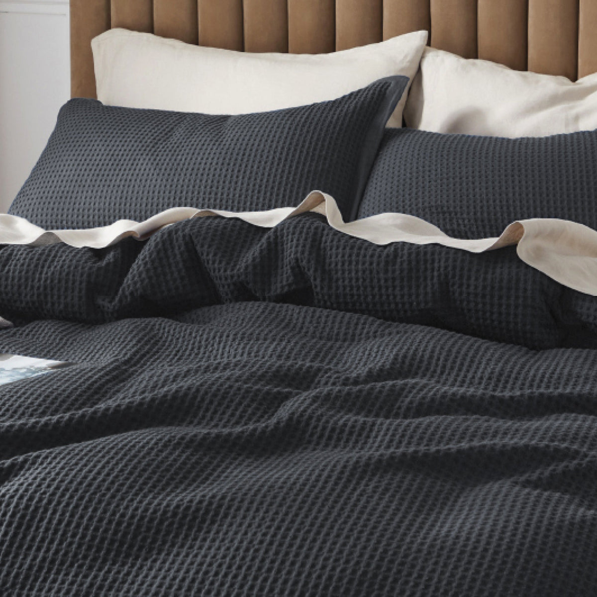 Cotton Waffle Duvet Cover Set