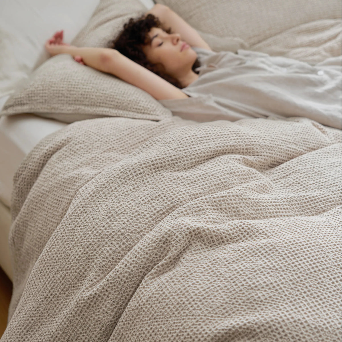 Cotton Waffle Space-Dyed Duvet Cover Set
