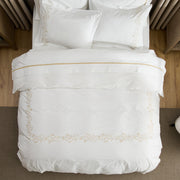 Cotton Embroidered Hotel Duvet Cover Set