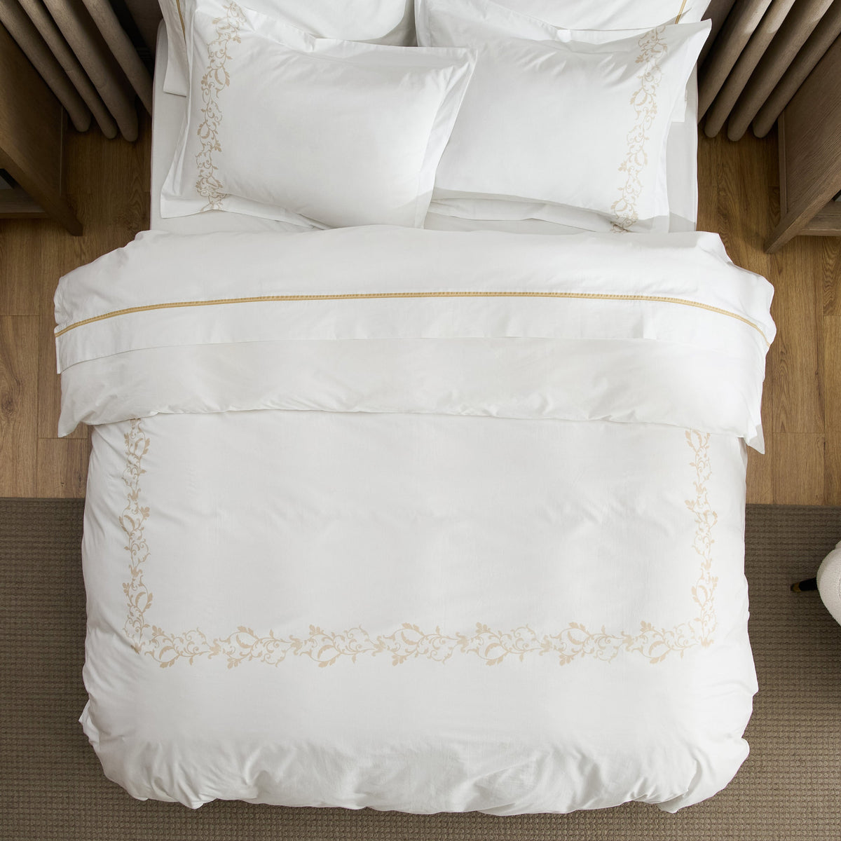 Cotton Embroidered Hotel Duvet Cover Set