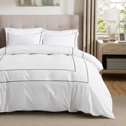 Cotton Embroidered Hotel Duvet Cover Set