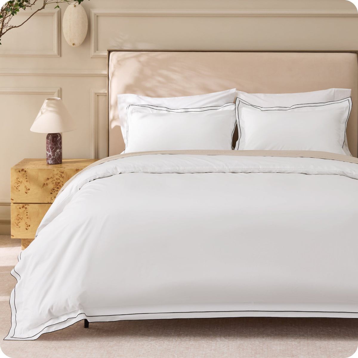 Cotton Embroidered Hotel Duvet Cover Set