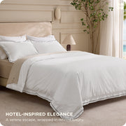 Cotton Embroidered Hotel Duvet Cover Set
