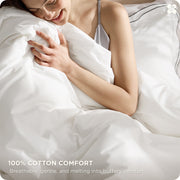 Cotton Embroidered Hotel Duvet Cover Set