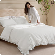 Cotton Embroidered Hotel Duvet Cover Set