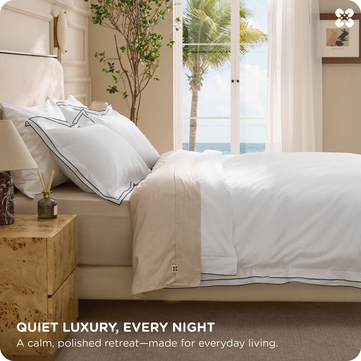 Cotton Embroidered Hotel Duvet Cover Set