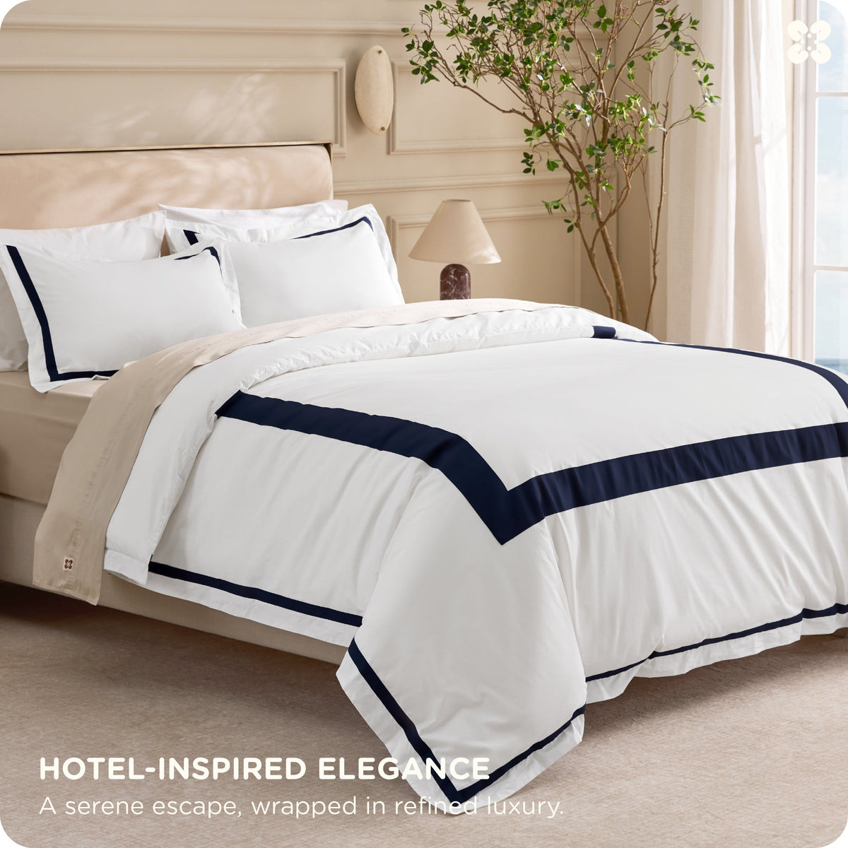 Cotton Embroidered Hotel Duvet Cover Set