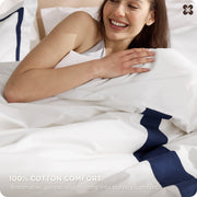Cotton Embroidered Hotel Duvet Cover Set