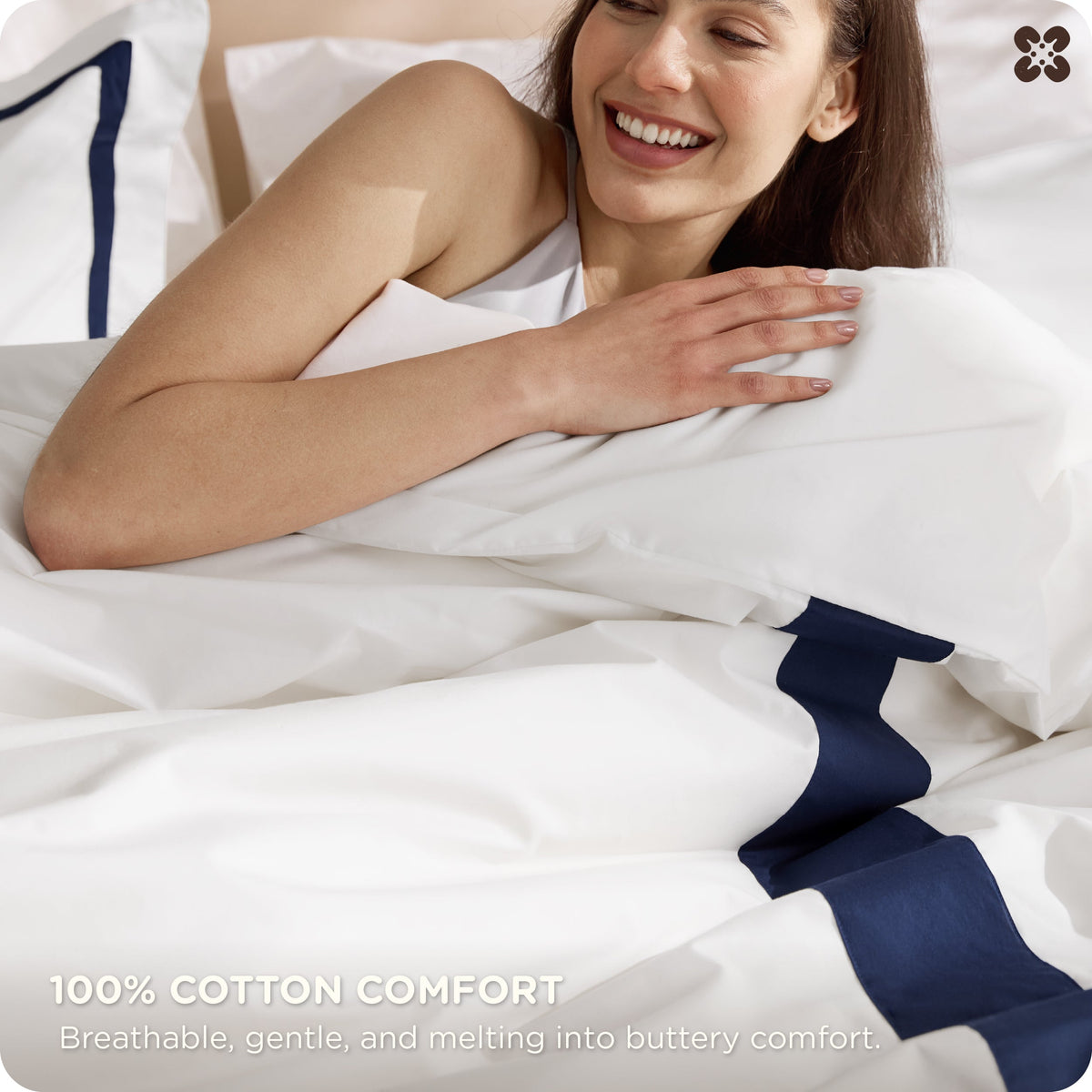 Cotton Embroidered Hotel Duvet Cover Set