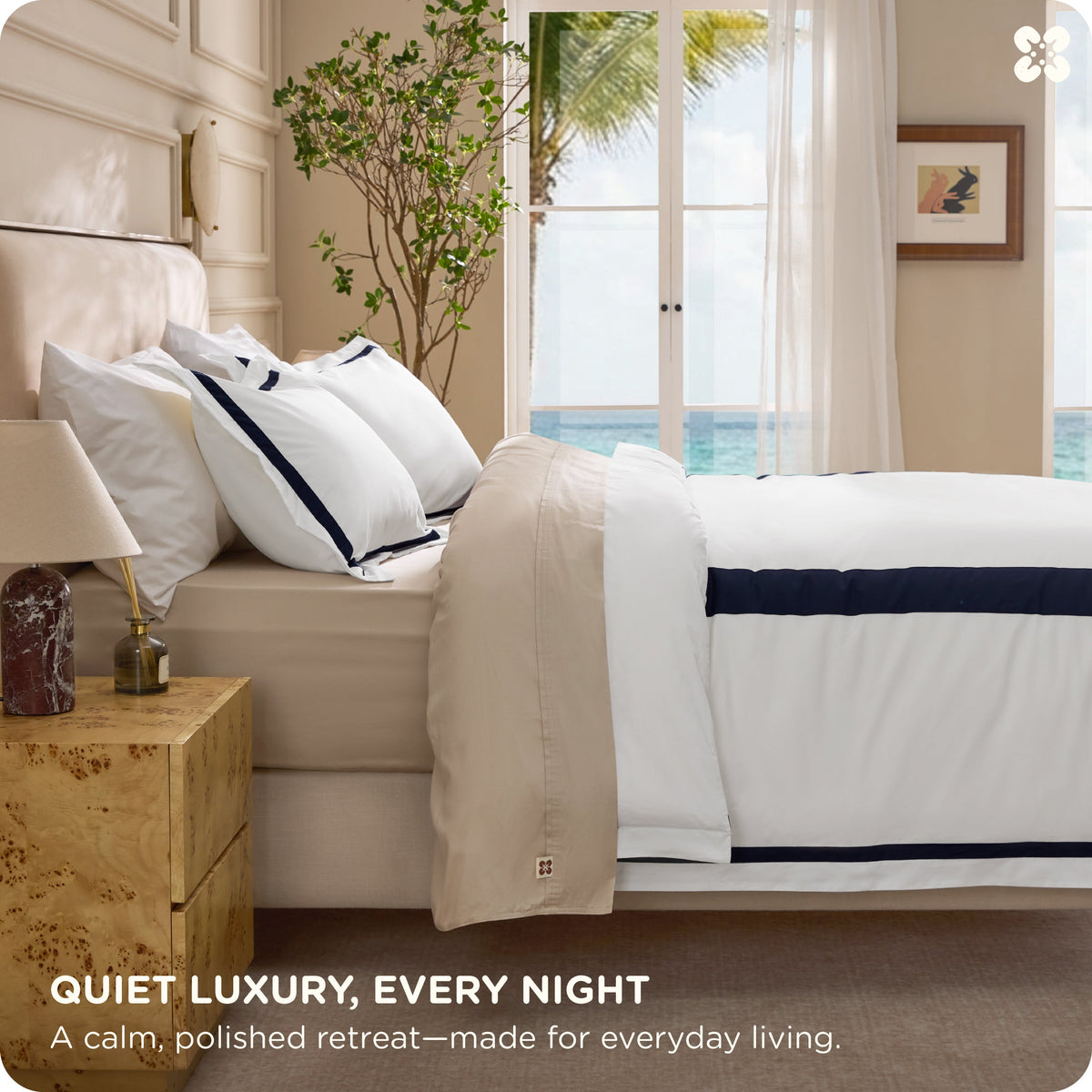 Cotton Embroidered Hotel Duvet Cover Set