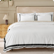Cotton Embroidered Hotel Duvet Cover Set
