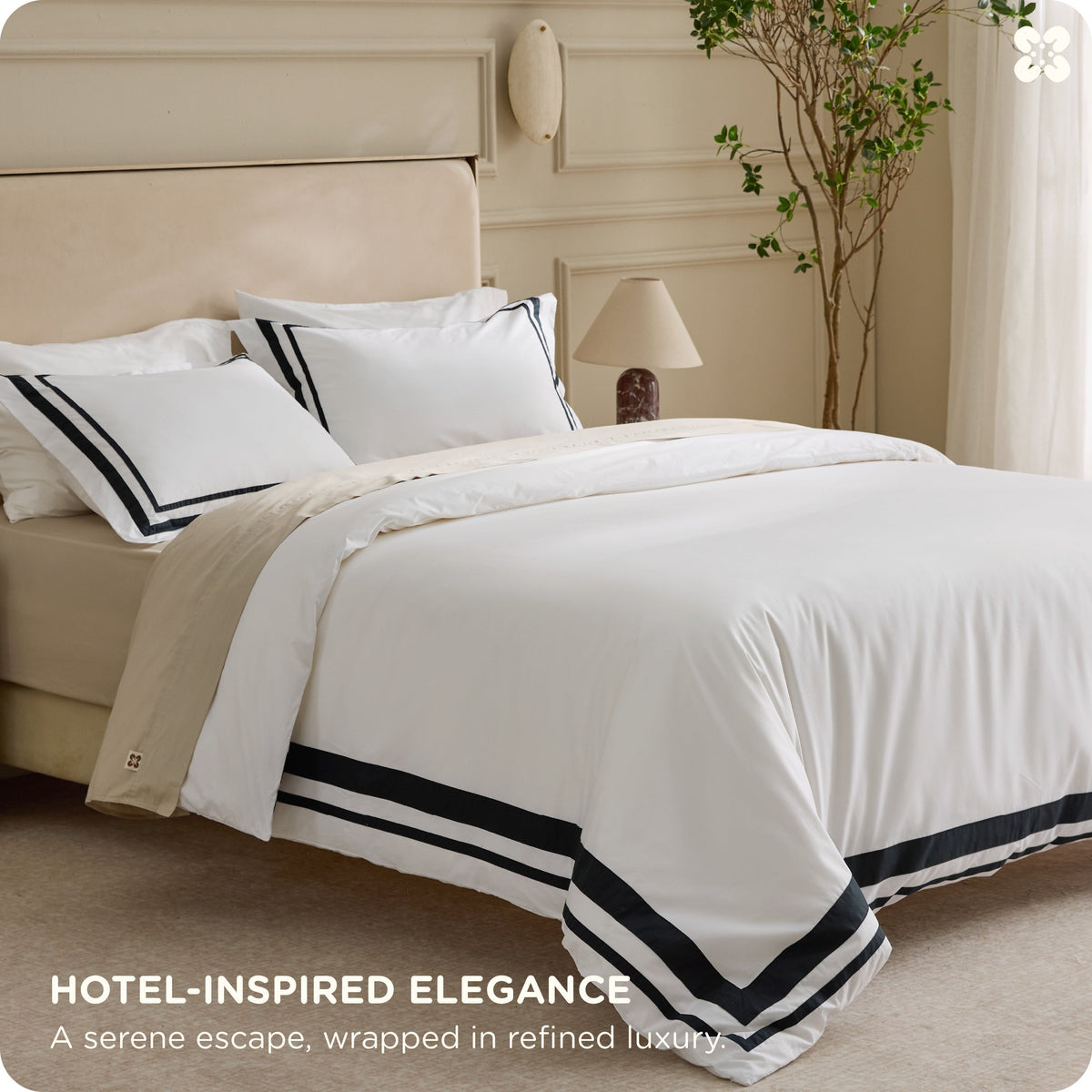 Cotton Embroidered Hotel Duvet Cover Set
