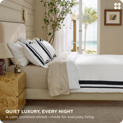 Cotton Embroidered Hotel Duvet Cover Set