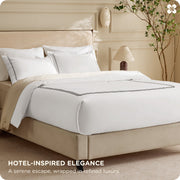 Cotton Embroidered Hotel Duvet Cover Set