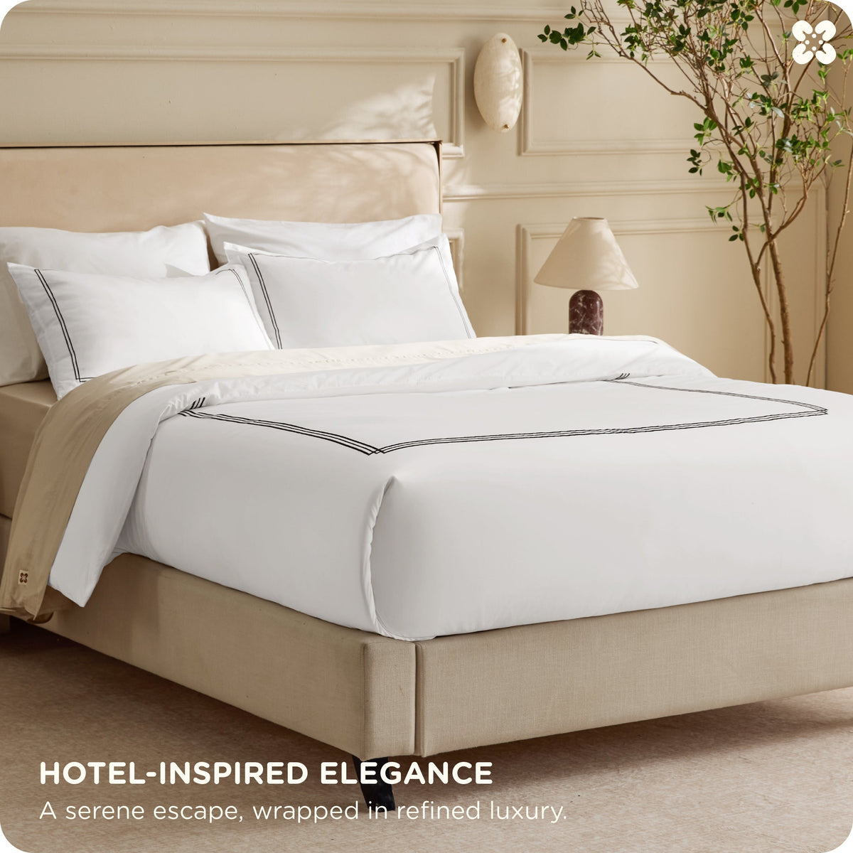 Cotton Embroidered Hotel Duvet Cover Set