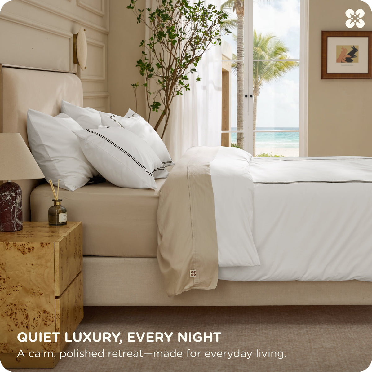 Cotton Embroidered Hotel Duvet Cover Set