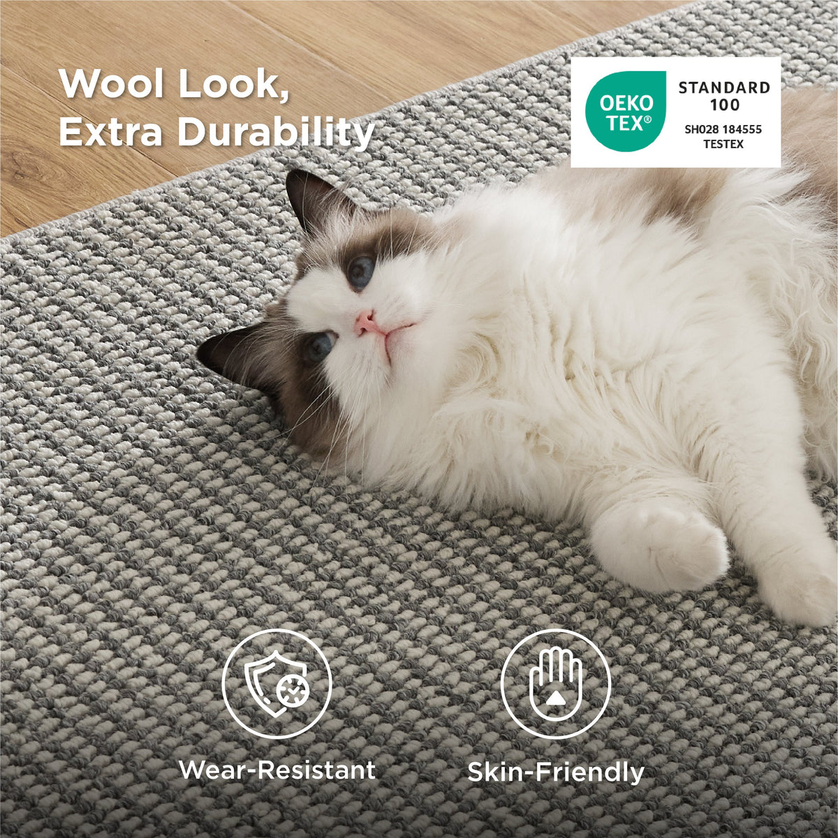 Faux Wool Area Rug