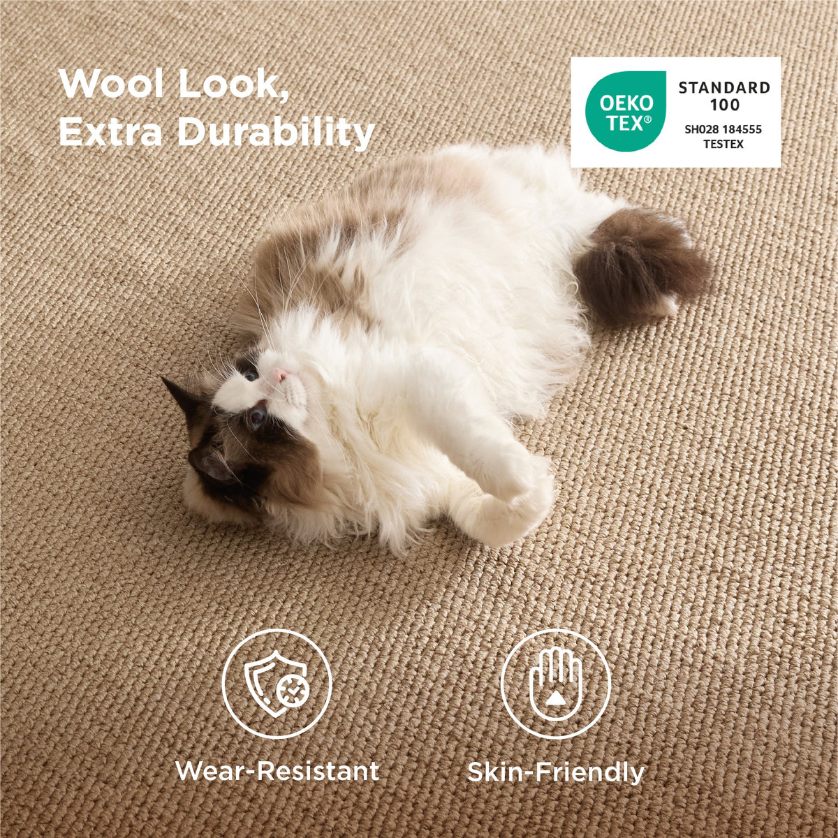 Faux Wool Area Rug