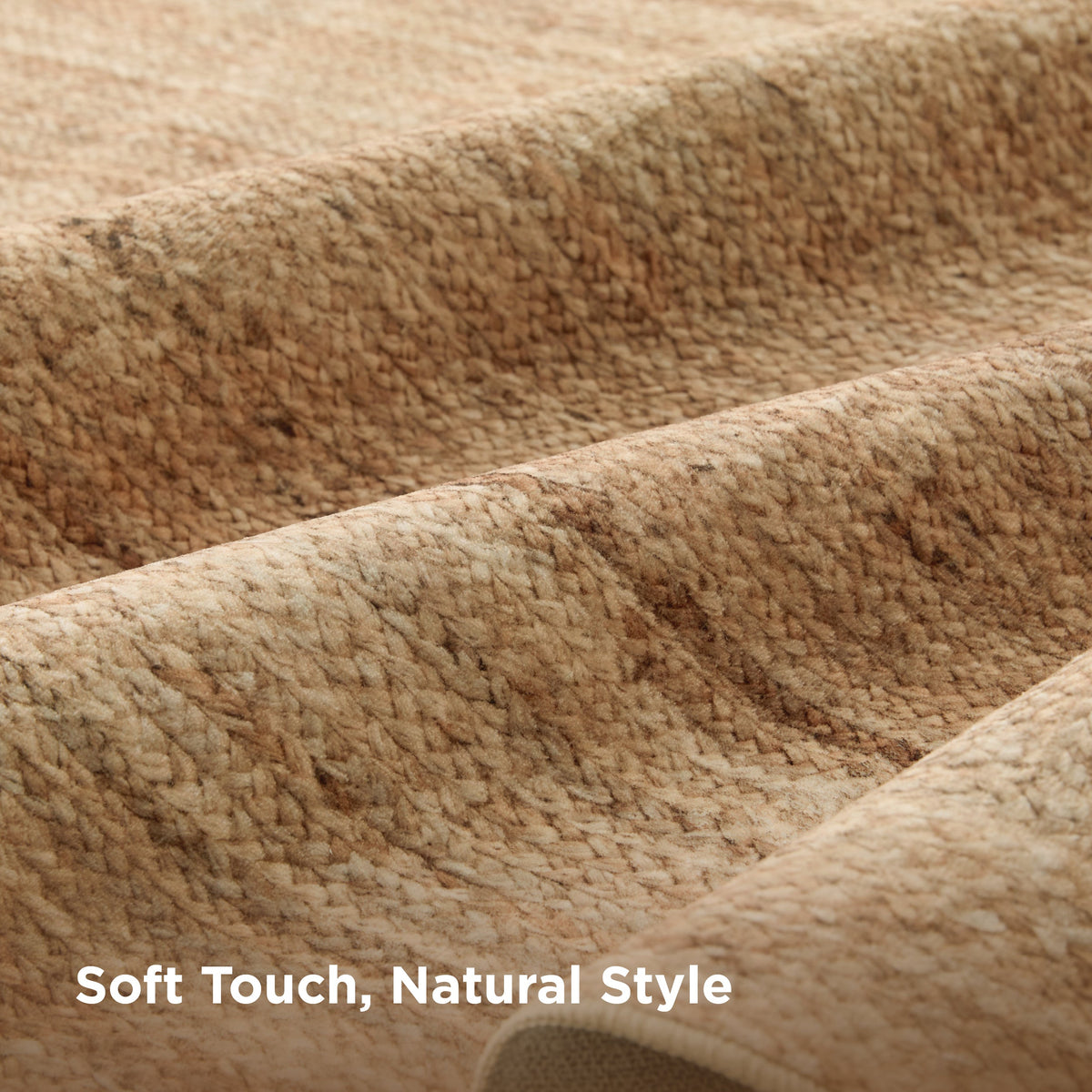 Faux Cashmere Print Jute-Look Area Rug