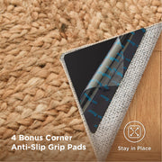 Faux Cashmere Print Jute-Look Area Rug