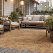 Faux Cashmere Print Jute-Look Area Rug