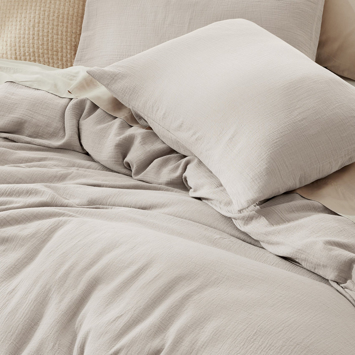 Rayon From Bamboo Cotton Muslin Duvet Cover Set