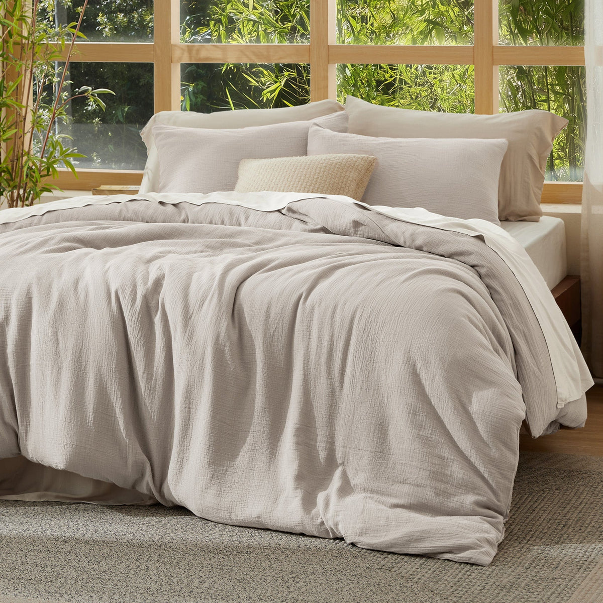 Rayon From Bamboo Cotton Muslin Duvet Cover Set