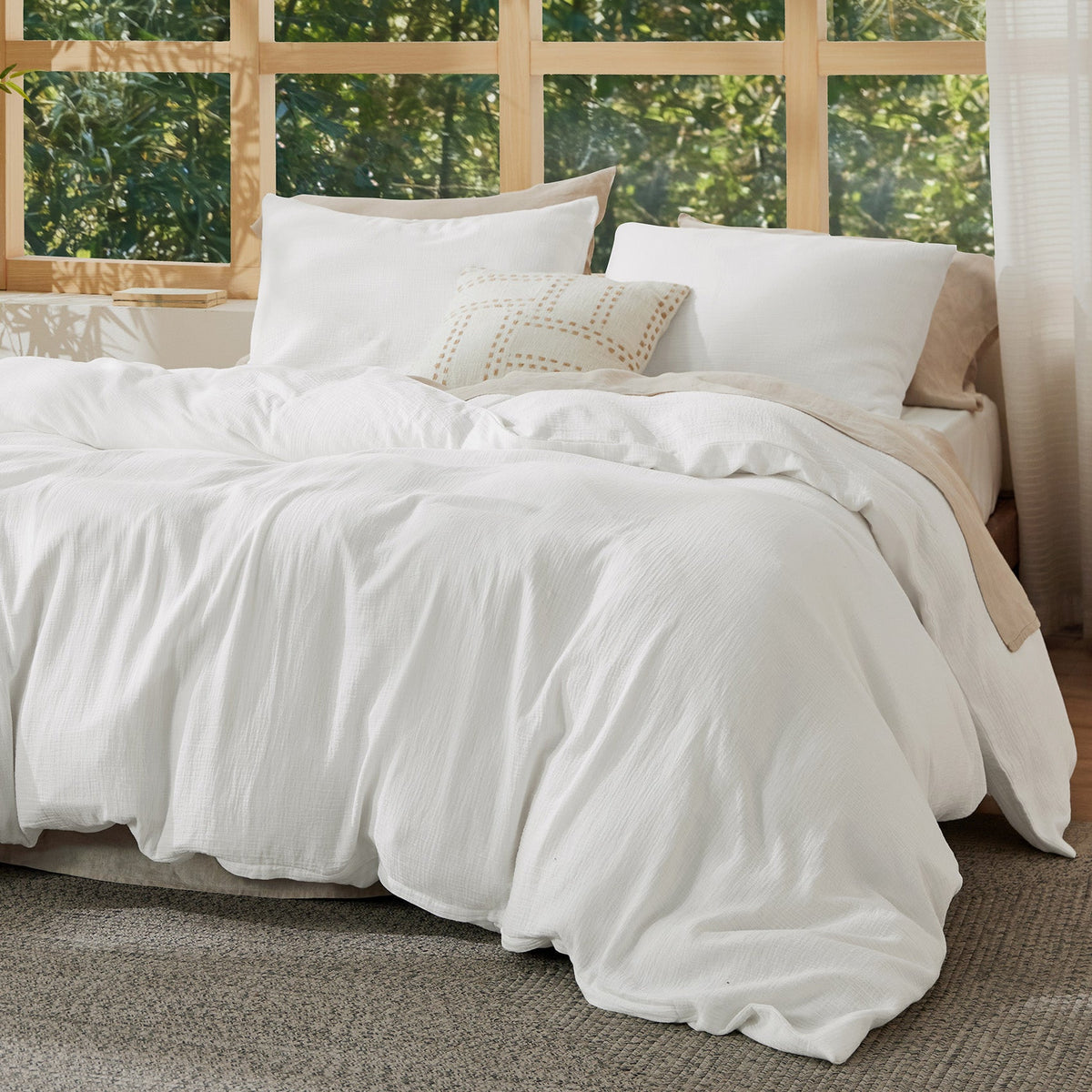 Rayon From Bamboo Cotton Muslin Duvet Cover Set
