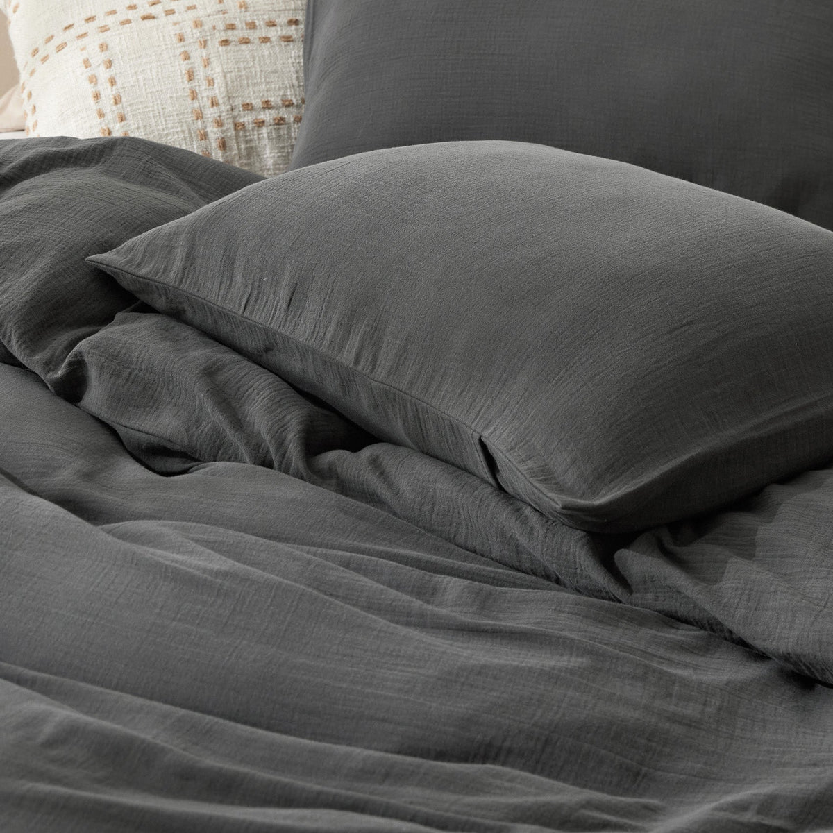 Rayon From Bamboo Cotton Muslin Duvet Cover Set
