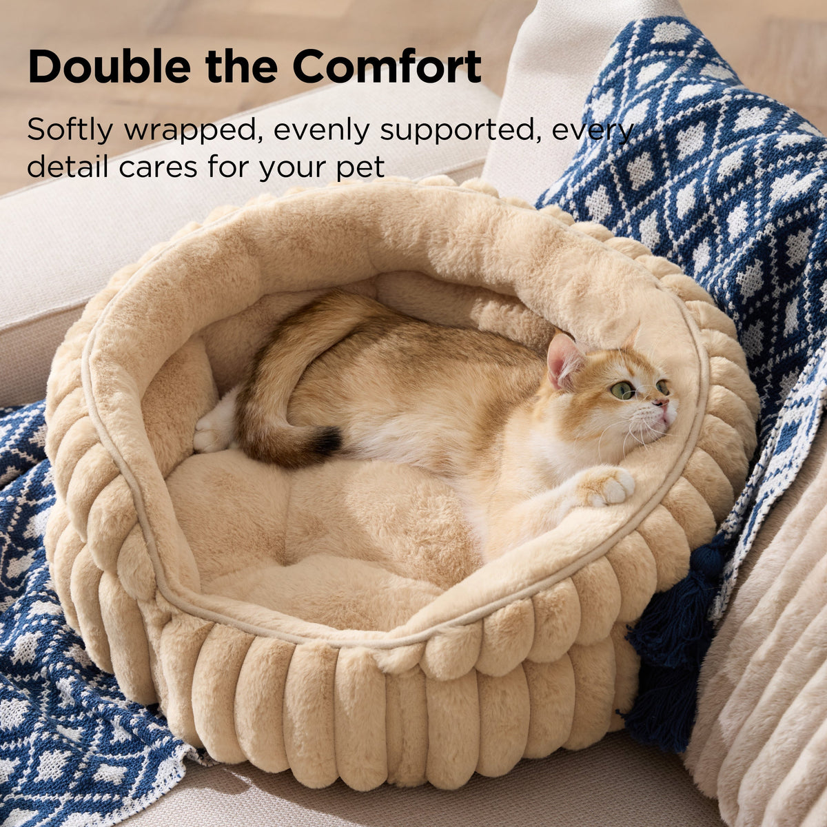 ComfyFleece® Dual-layer Cat Bed