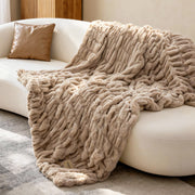 Double-sided Faux Fur Ruched Blanket